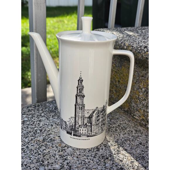 Villeroy & Boch Tea Coffee Pot Porcelain Amsterdam Montelbaanstoren Westertoren - Picture 2 of 7